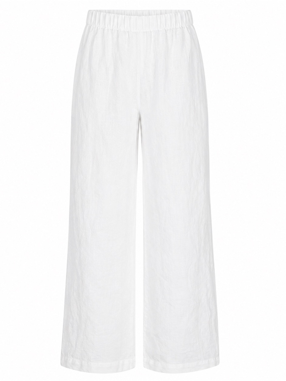 Chicos 100% Linen Pants Womens Size 2 Large Wide Leg Elastic Waist Beach Coastal